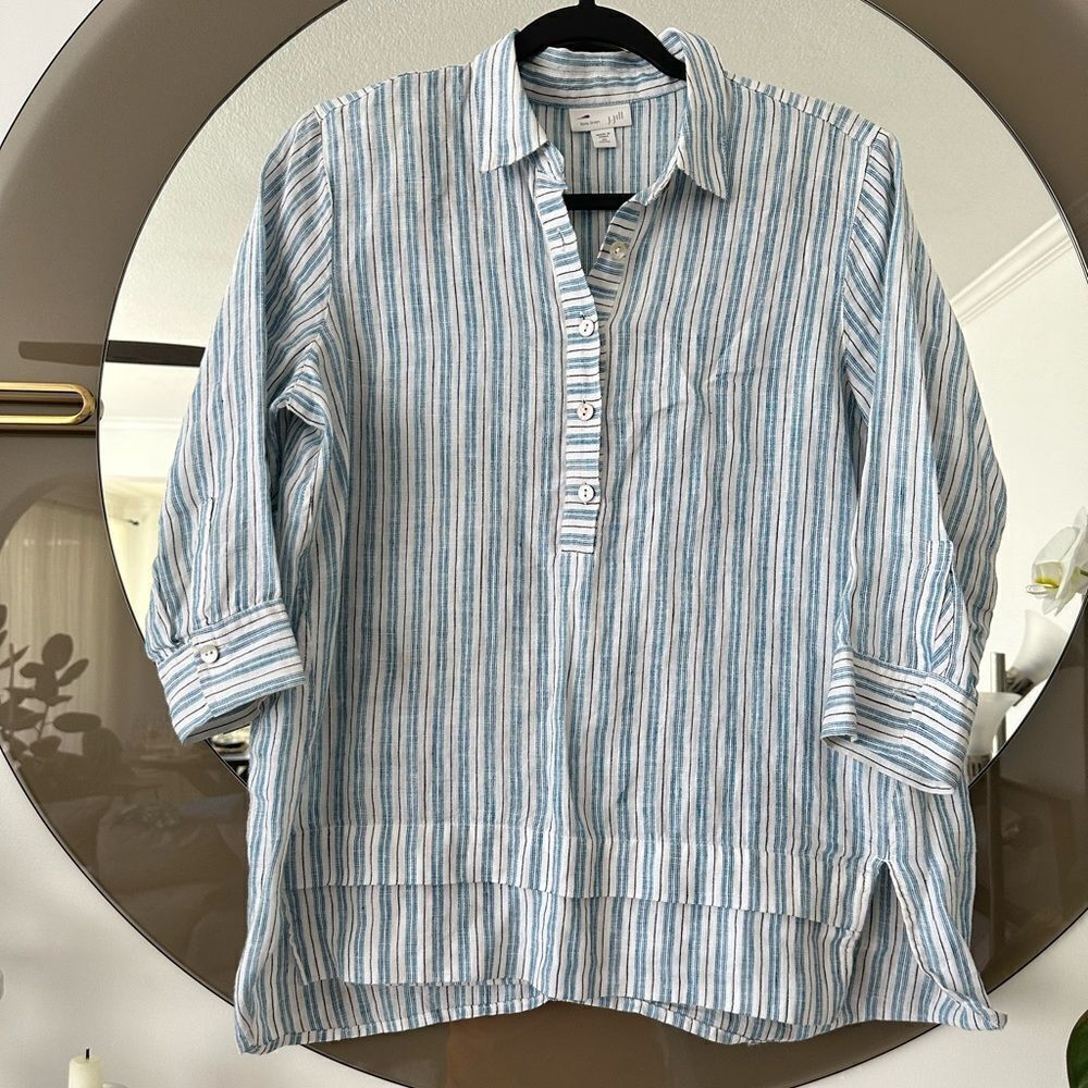 J. JILL Love Linen Tunic Top 100% Linen, Size XS
